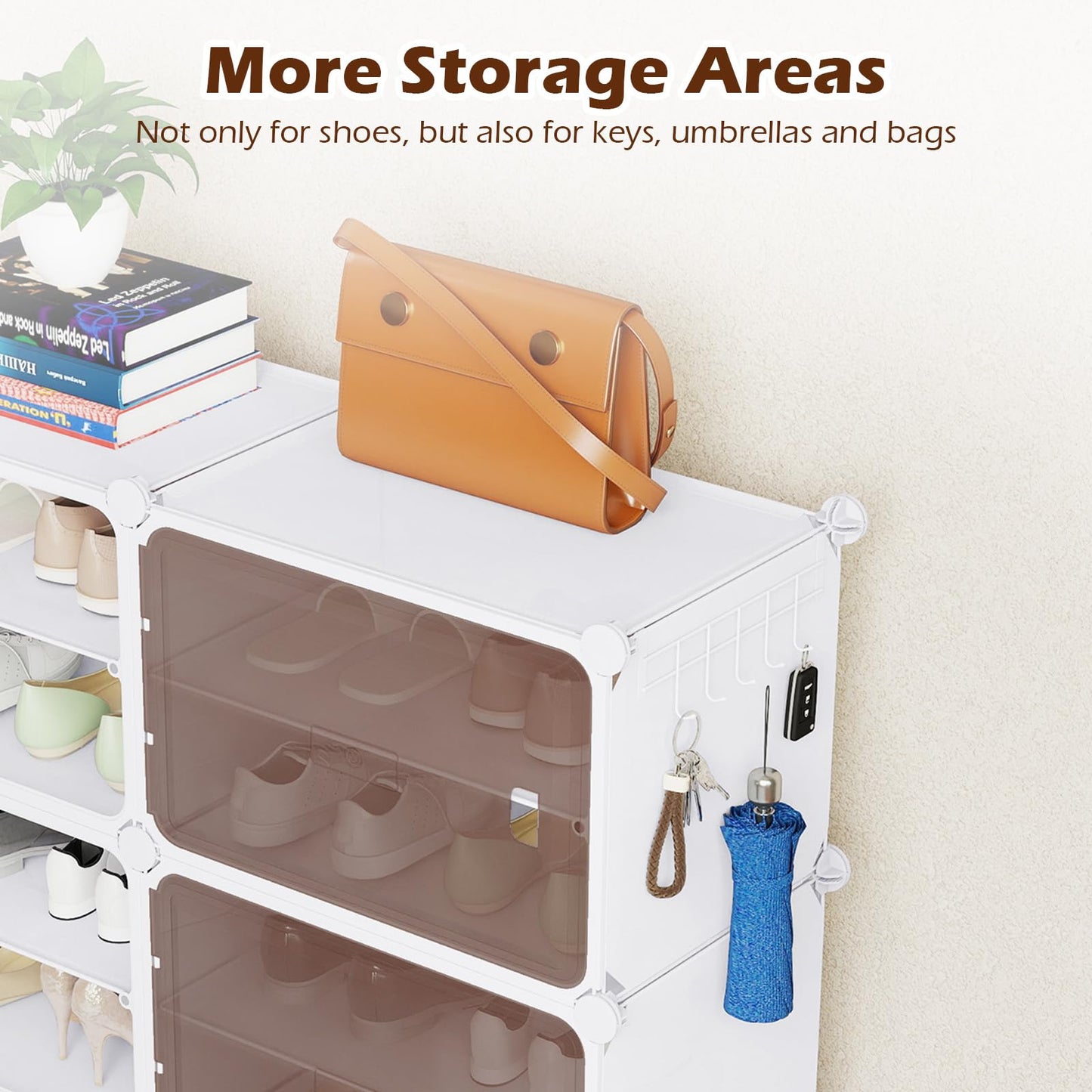 6/8/10 Tier Shoe Storage Cabinet with Removable Shelves