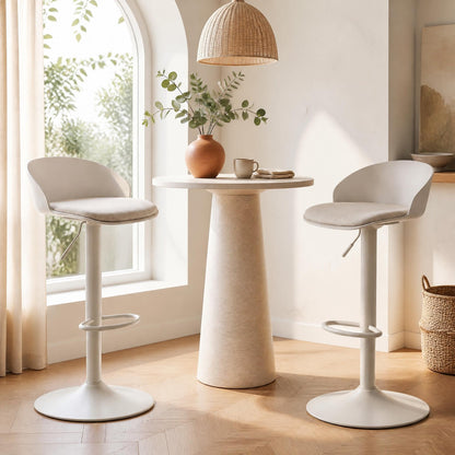 Swivel Bar Stools with Linen Seat
