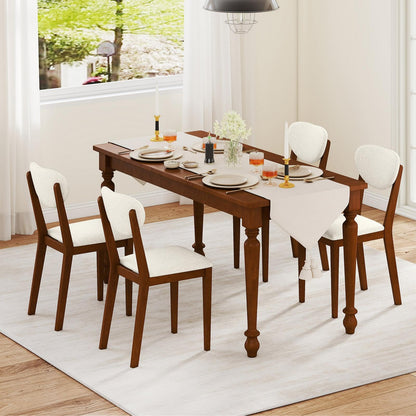 Set of 2 Sherpa Dining Chairs with Rubber Wood Legs
