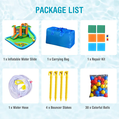 Kids Bouncy Castle with Dual Slides and Splash Pool for Outdoor Indoor Play
