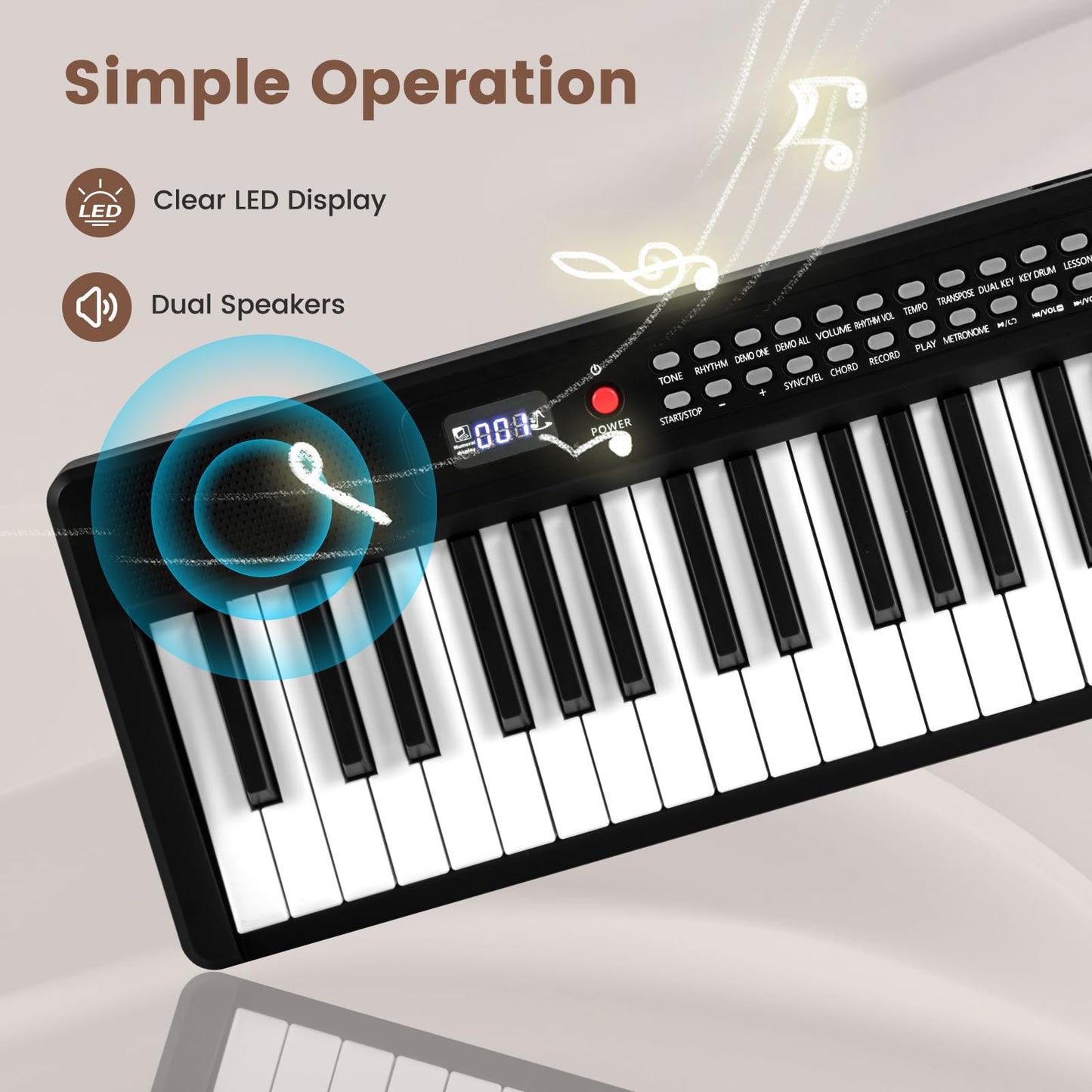 88 Key Folding Digital Piano Keyboard with Microphone