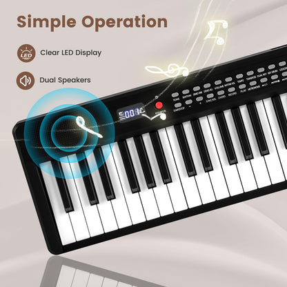 88 Key Folding Digital Piano Keyboard with Microphone