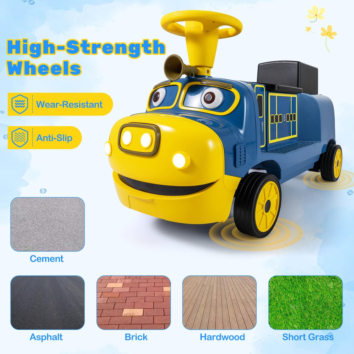 12V Kids Ride on Car, 2-Seater Children Electric Vehicle