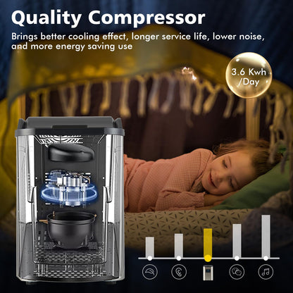 Countertop Nugget Ice Maker with 2 Ways Water Refill