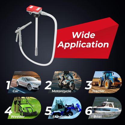 Fuel Transfer Pump with Nozzle for Flow Control & Stop, Battery