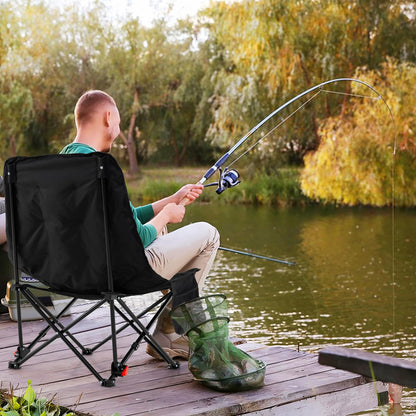 Folding Camping Chair, Lightweight Director Chair with Storage Pocket and Carrying Bag