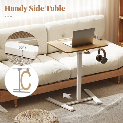 Foldable Mobile Standing Desk Rolling Laptop Desk with 90° Tiltable Tabletop