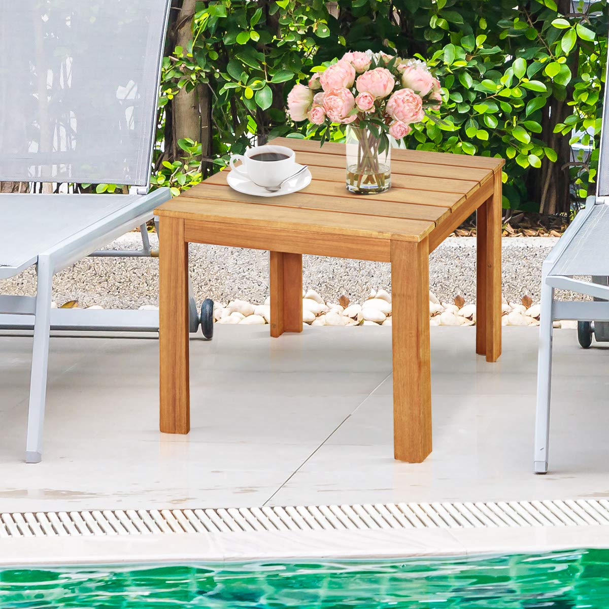 Outdoor Acacia Wood Side Table