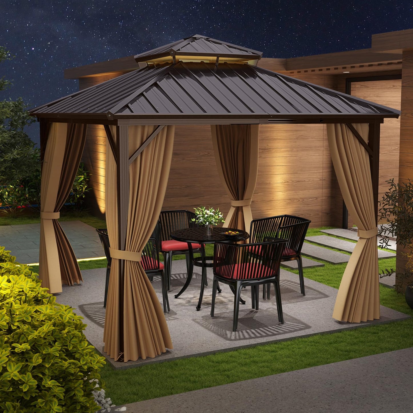 3 x 3m Hardtop Gazebo, Heavy-Duty Aluminum Frame Permanent