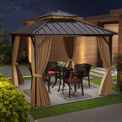 3 x 3m Hardtop Gazebo, Heavy-Duty Aluminum Frame Permanent
