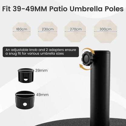 Round Parasol Base, 30kg Water and Sand Fillable Patio Umbrella Holder