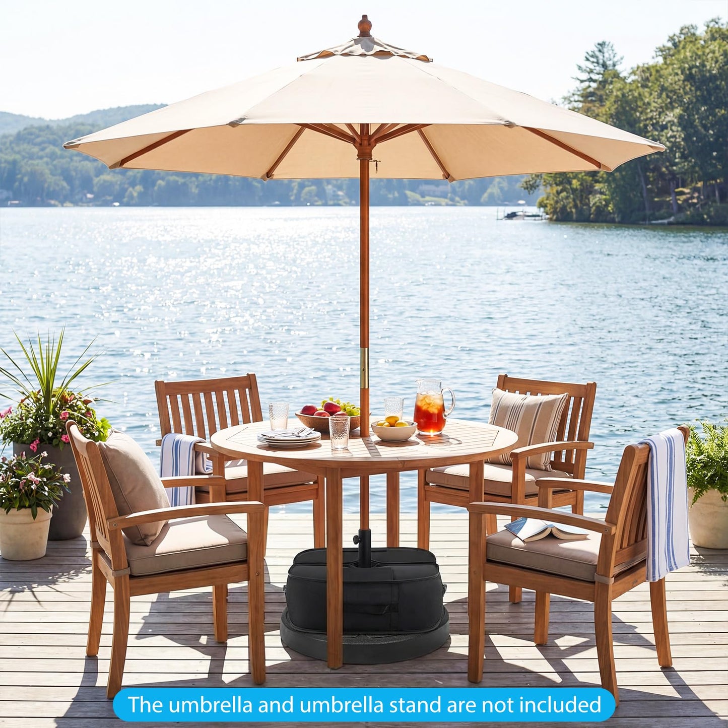 Parasol Base Weight Bag, 40KG Sand Fillable Umbrella Stand with 900D Oxford Sandbags