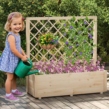 Freestanding Raised Garden Bed for Climbing Vine Plant Flower Vegetable