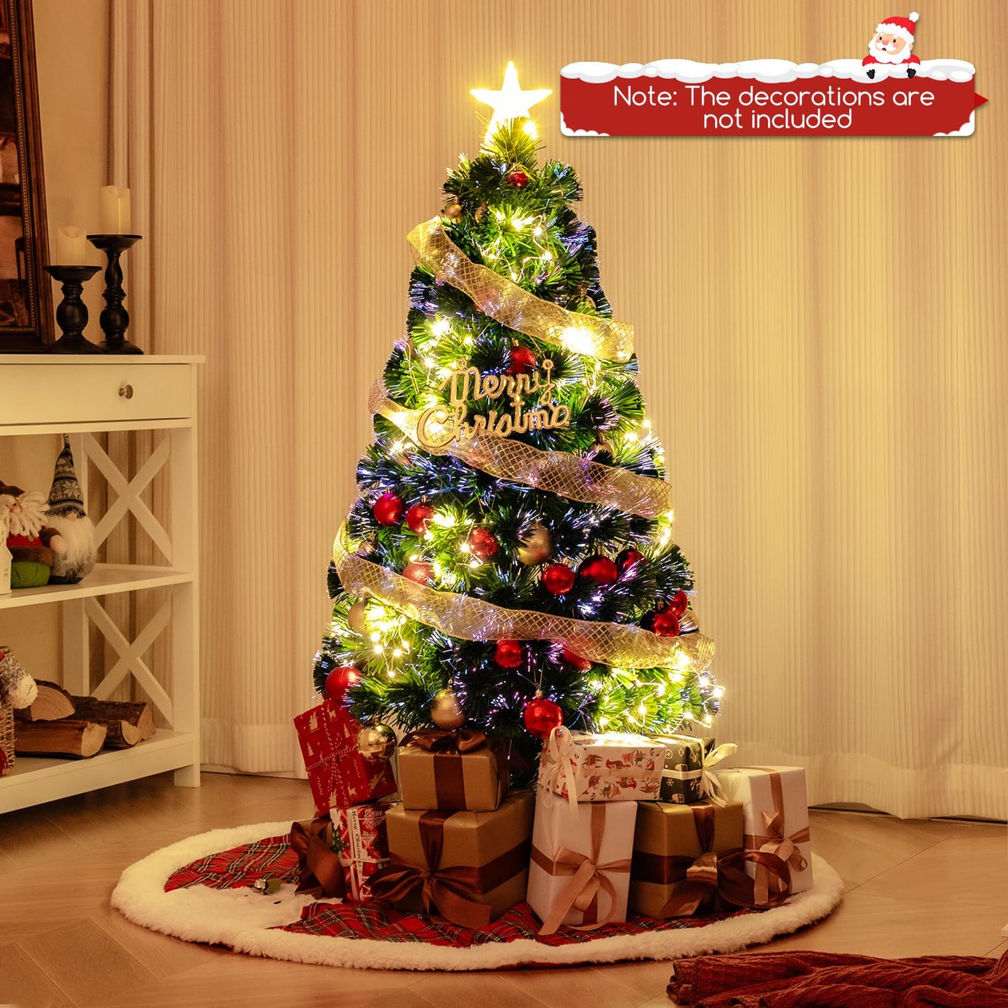 Optical Fiber Christmas Tree Pre-Lit Artificial Xmas Tree