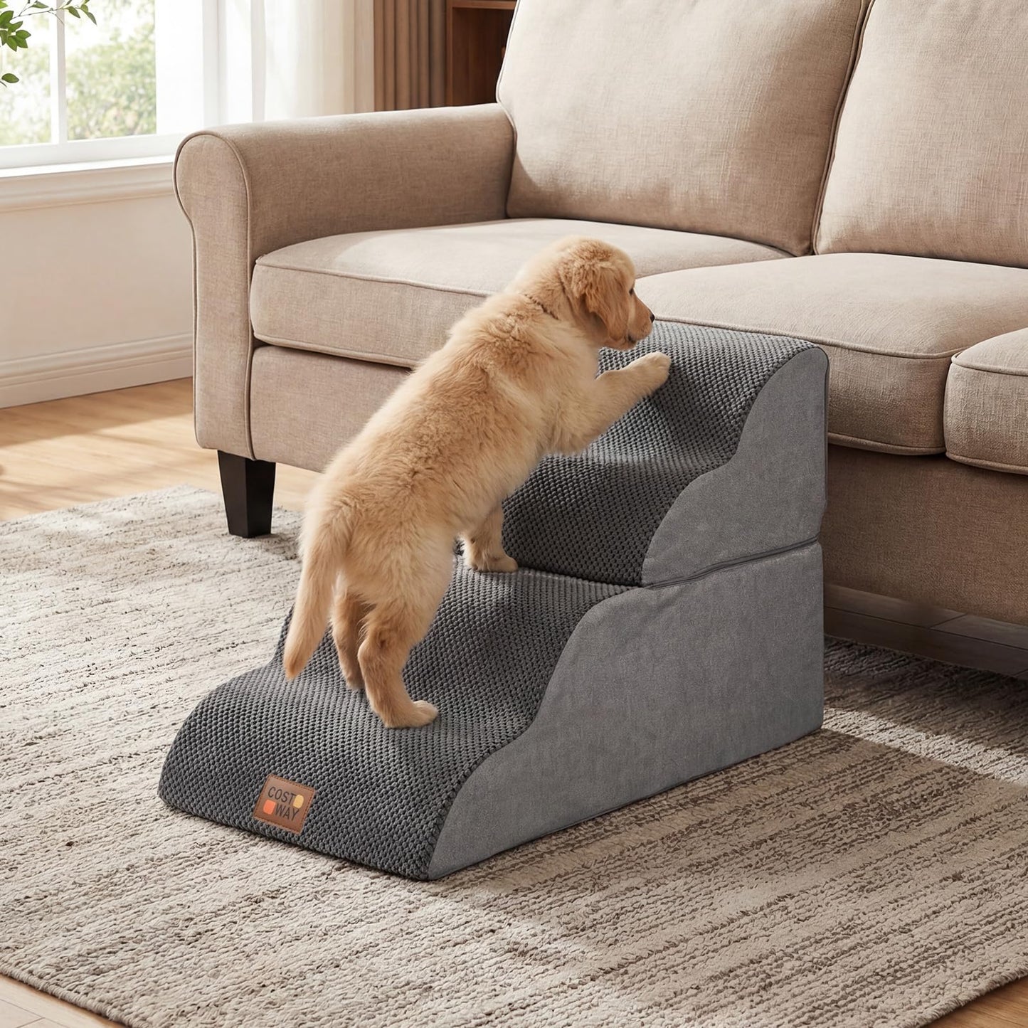 Dog Steps for Bed, 4/5-Step Modular Dog Stairs with Non-slip Bottom