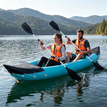 Heavy Duty Tandem Touring Kayak with Aluminum Paddles and Fin