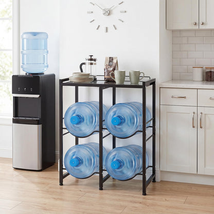 18.9 L Water Jug Holder for 4 Bottles Heavy-duty Water Jug Rack with Top Shelf