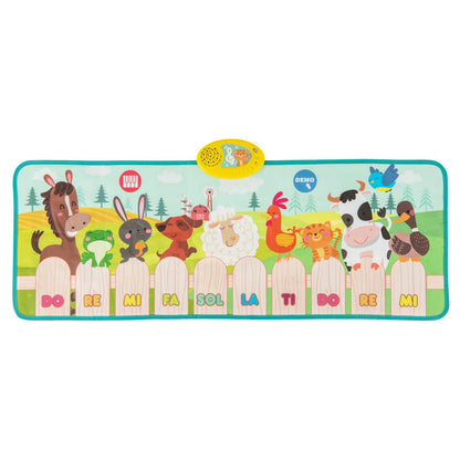 Kids Musical Animal Farm Mat with 10 Piano Keys and 10 Built-in Songs