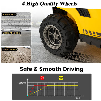 12V Kids Ride On Construction Tractor with Electric Bucket and Music