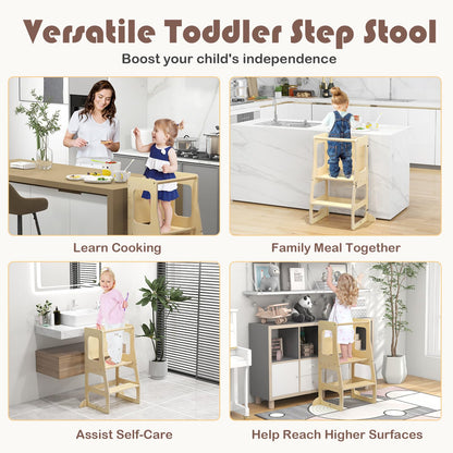 3 in 1 Toddler Kitchen Learning Tower with Chalkboard