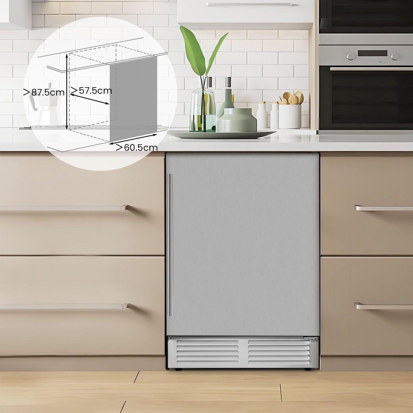 140L 190 Cans Freestanding Wine Cooler with Reversible Door