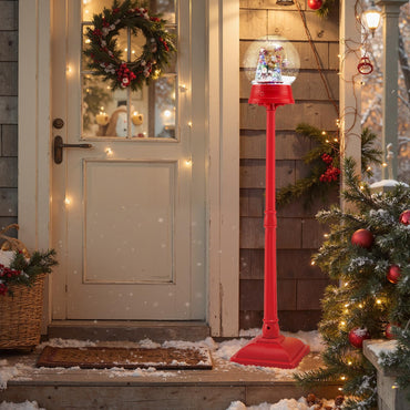Christmas Street Lamp, 5FT Red Musical Festive Lamp Post with 8 Tunes