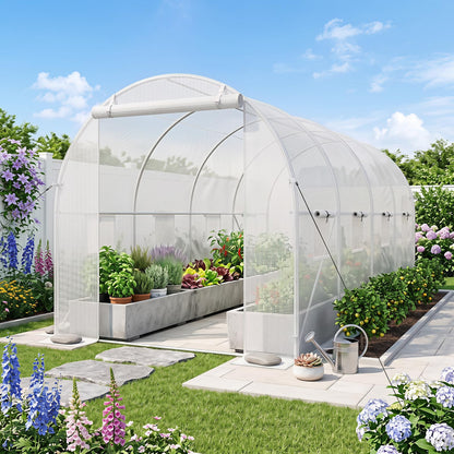 4.5 x 2 x 2 m Walk-in Tunnel Greenhouse for Outdoors Plant Hot House
