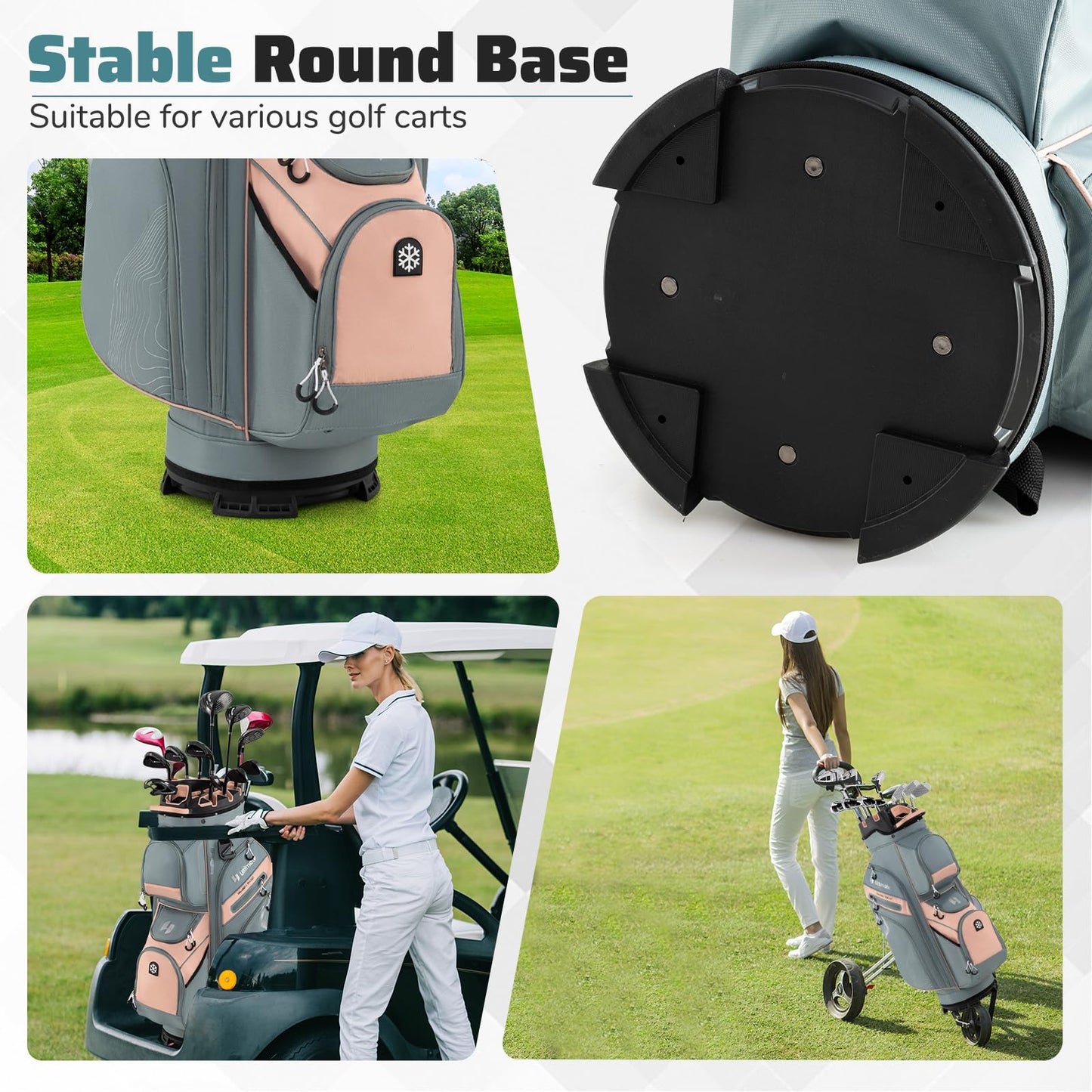 Golf Cart Bag Molded Lock Top Golf Bag with 14-Way Full Length Dividers