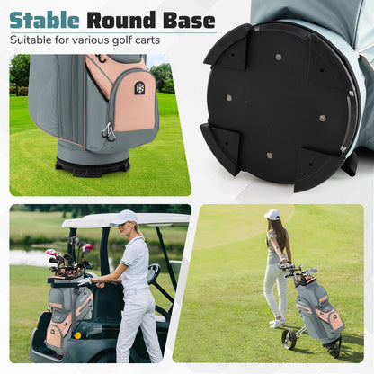 Golf Cart Bag Molded Lock Top Golf Bag with 14-Way Full Length Dividers