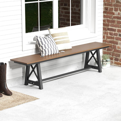 183cm Extra Long All-Weather HDPE Patio Loveseat Park Bench