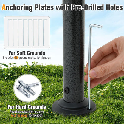 Fire Resistant Waterproof Outdoor BBQ Shelter with 2 Side Shelves