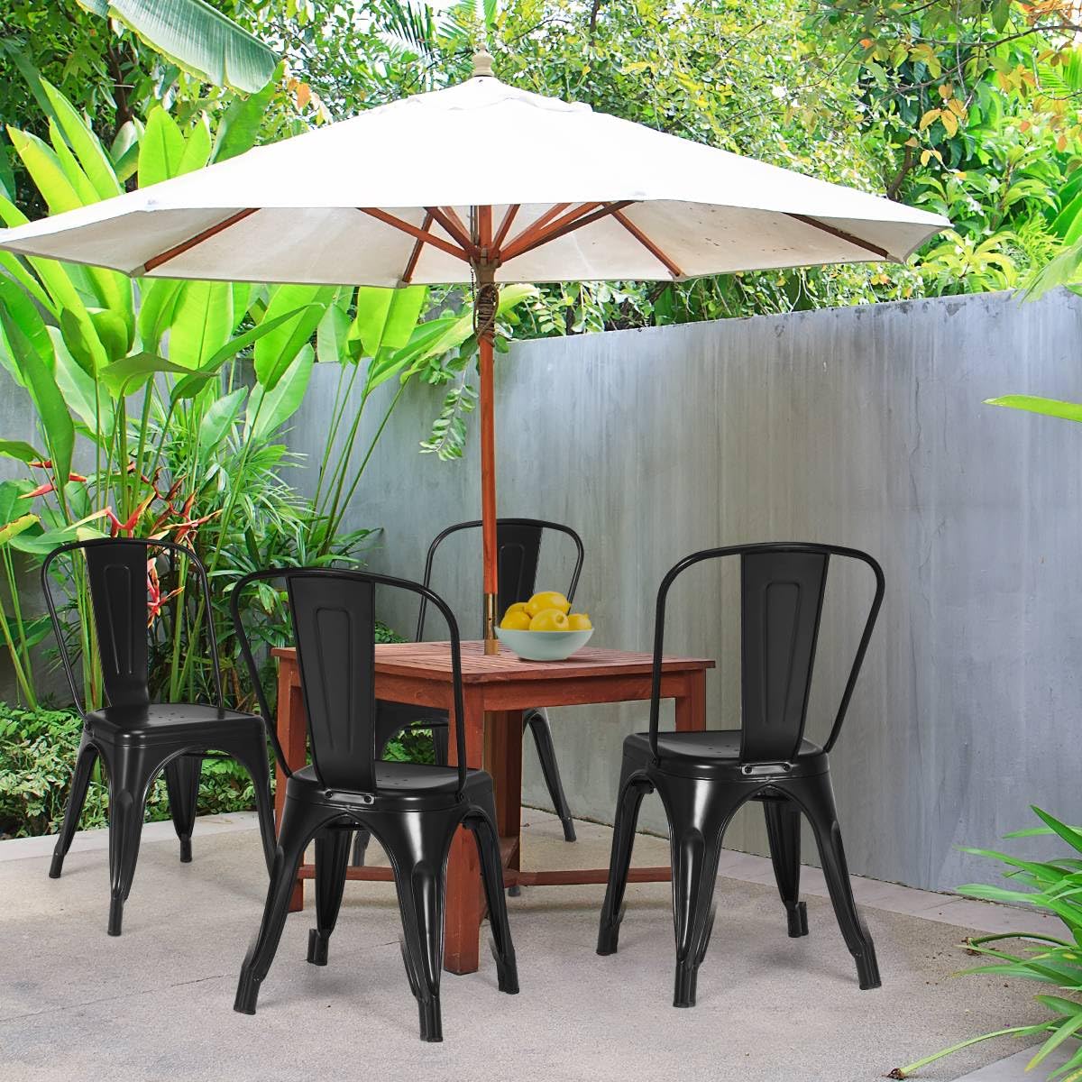 Metal High Back Bar Stools 45cm with Removable Backrest