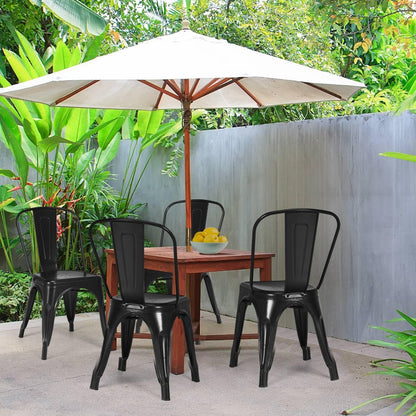 Metal High Back Bar Stools 45cm with Removable Backrest
