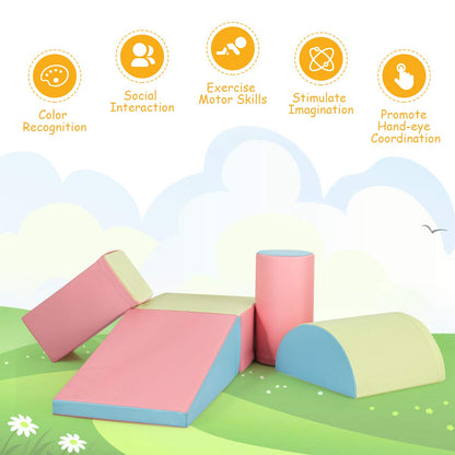 Giantex 5 Pieces Baby Climb and Crawl Foam Play Set Colorful Children's Educational Software Activity Toys