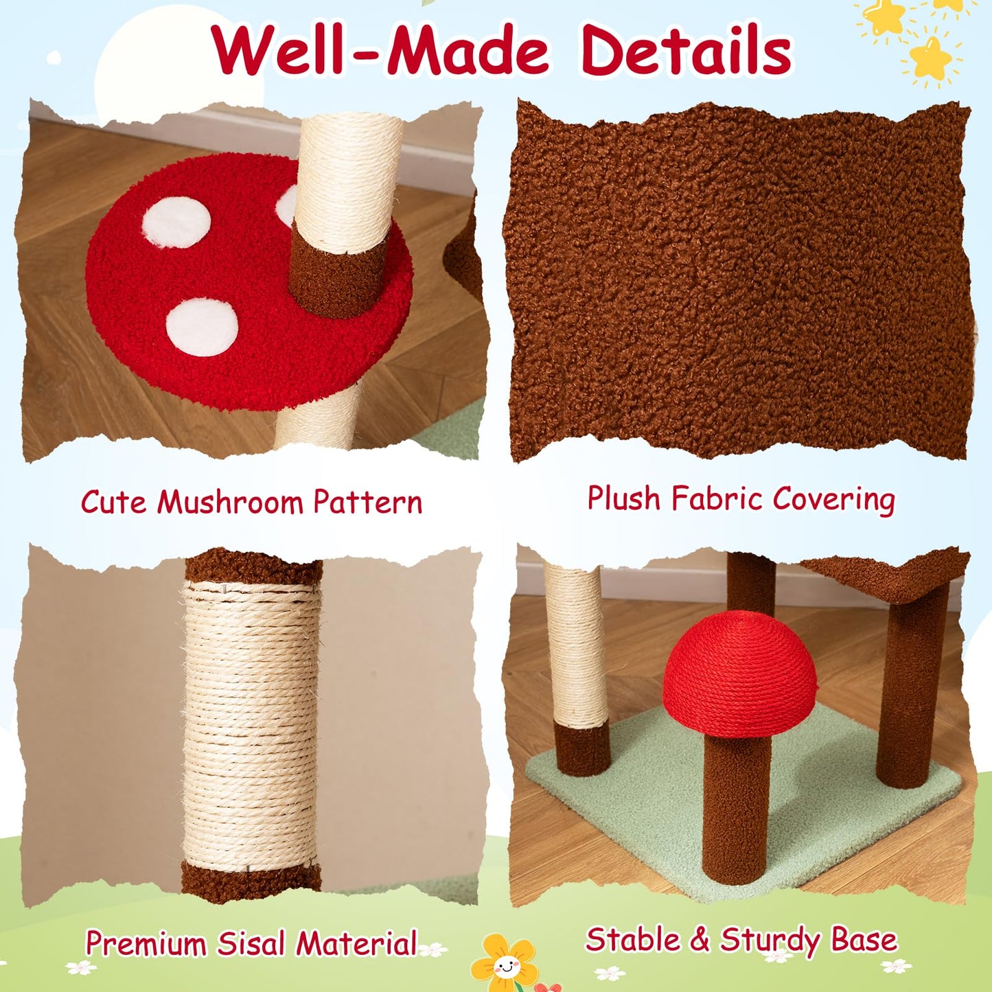 Floor to Ceiling Cat Tree, Tall Cat Tower with 202-224cm/238-265cm Adjustable Height