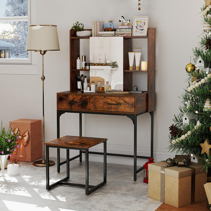 Vanity Desk with Mirror and Stool Wide Makeup Dressing Table