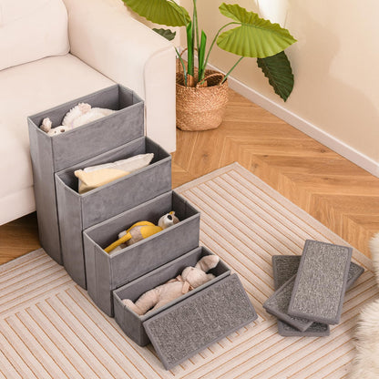 Non-Slip 4-Step Dog Stairs with Storage Box