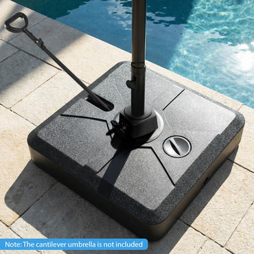 Cantilever Umbrella Base, 150kg Water or Sand Fillable Patio Weighted Umbrella Stand