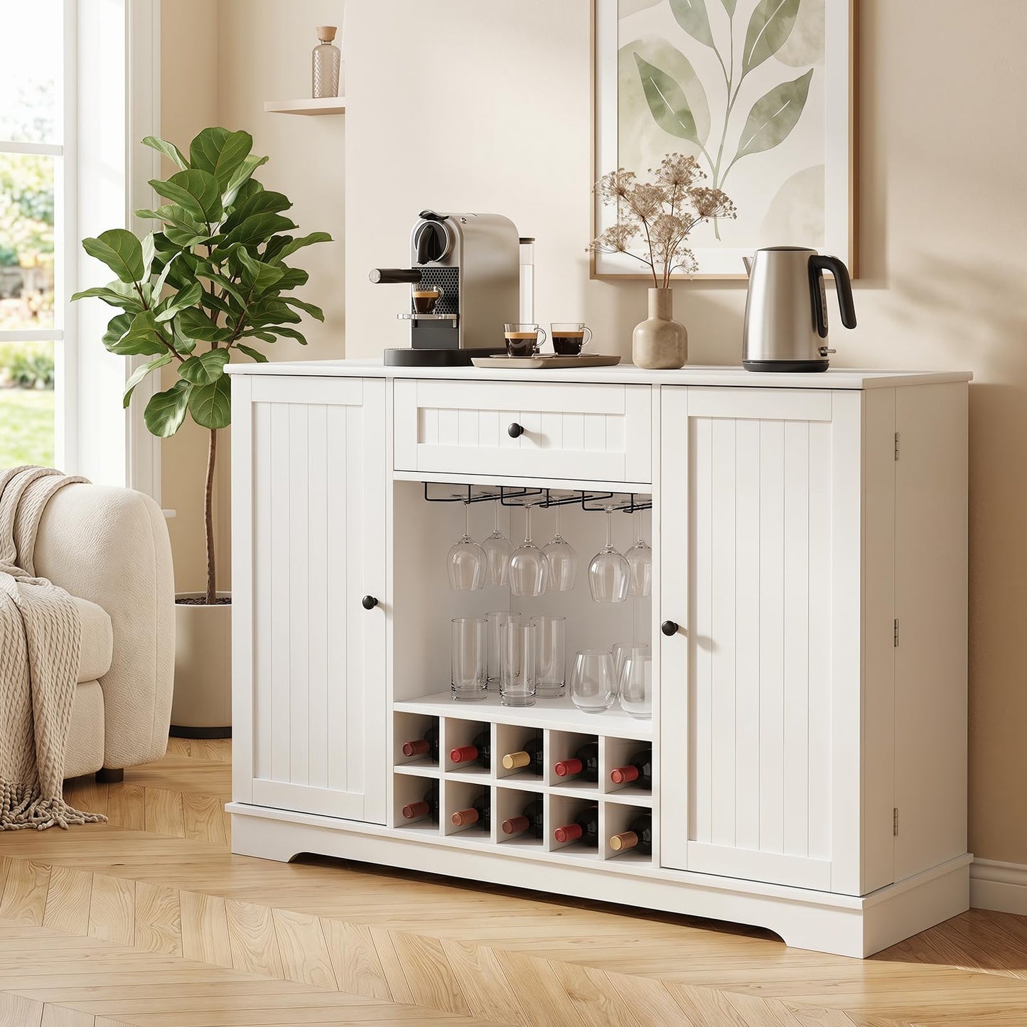 Sideboard Cabinet 120 CM Kitchen Storage Cabinet with Door Shelves