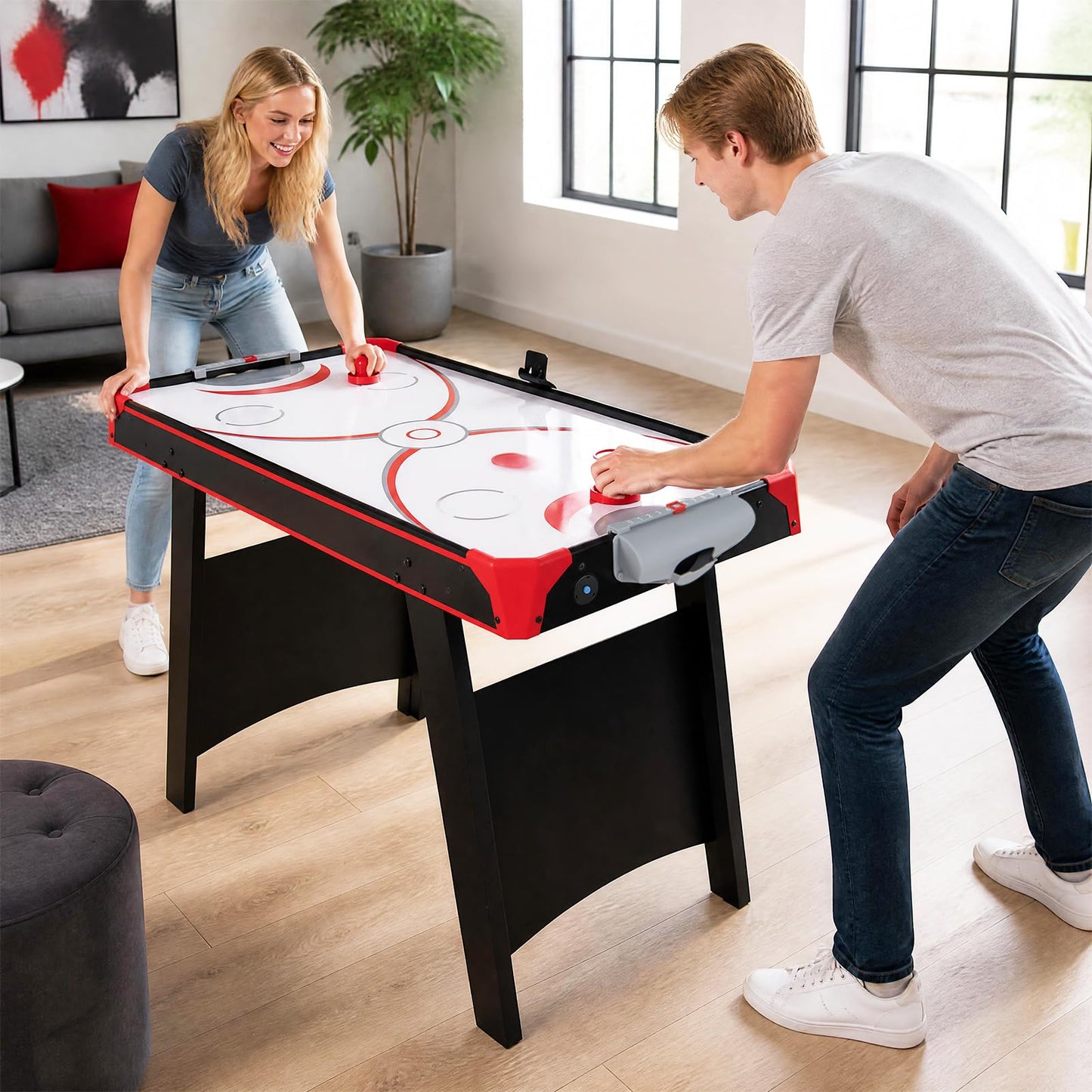 2-in-1 Multi-Game Table with Air Hockey and Table Tennis Top for Kids and Adults