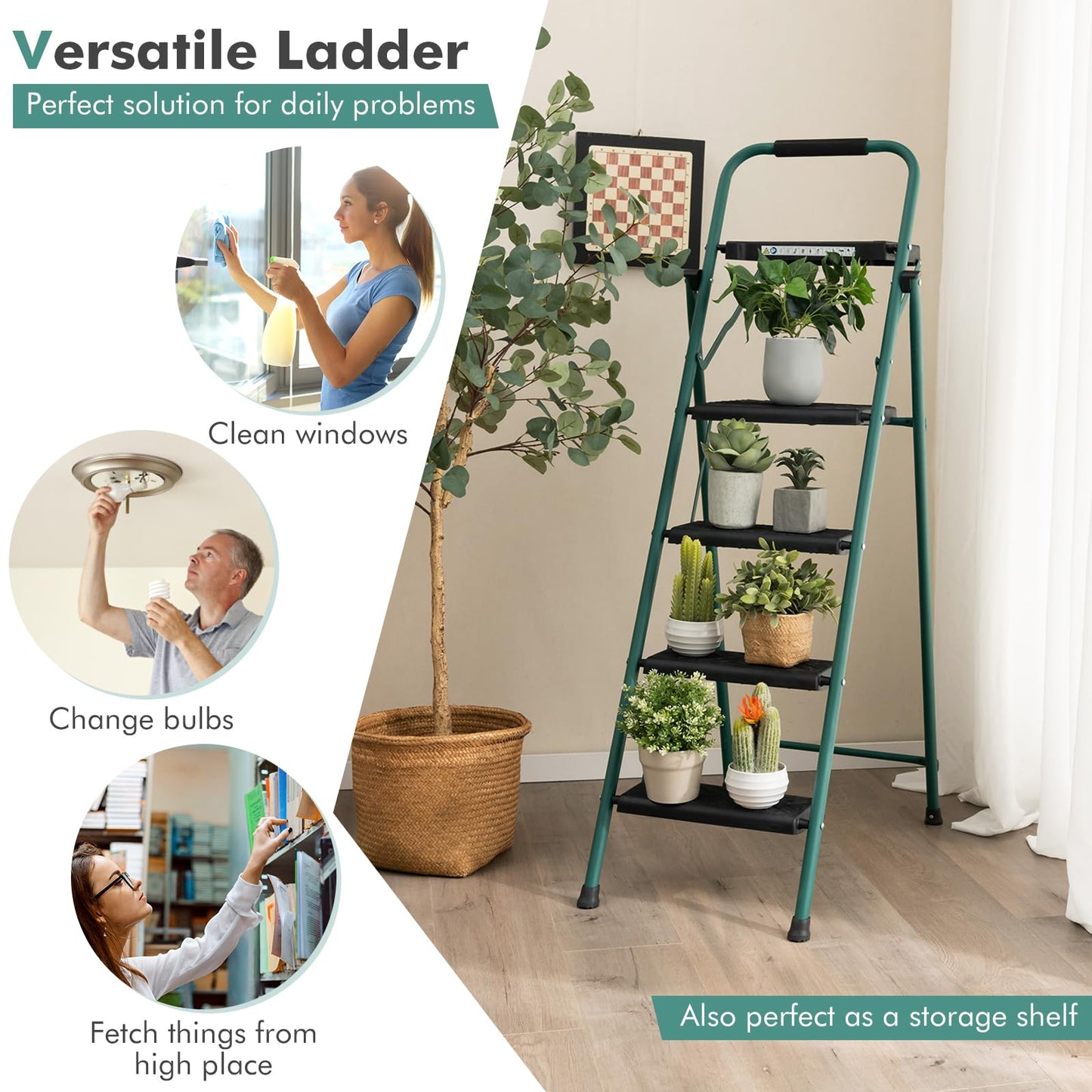 Folding Step Ladder 4-Step Ladder