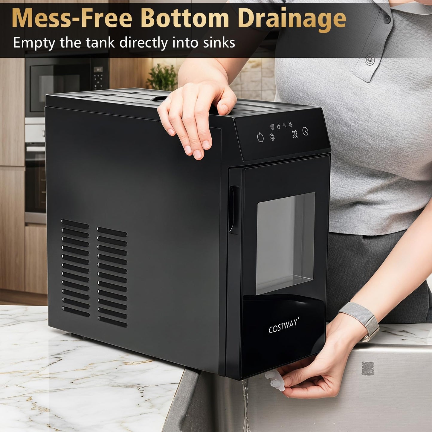 5 cm Ice Ball Maker with Self-Cleaning and 8H Timer for Whiskey Bourbon