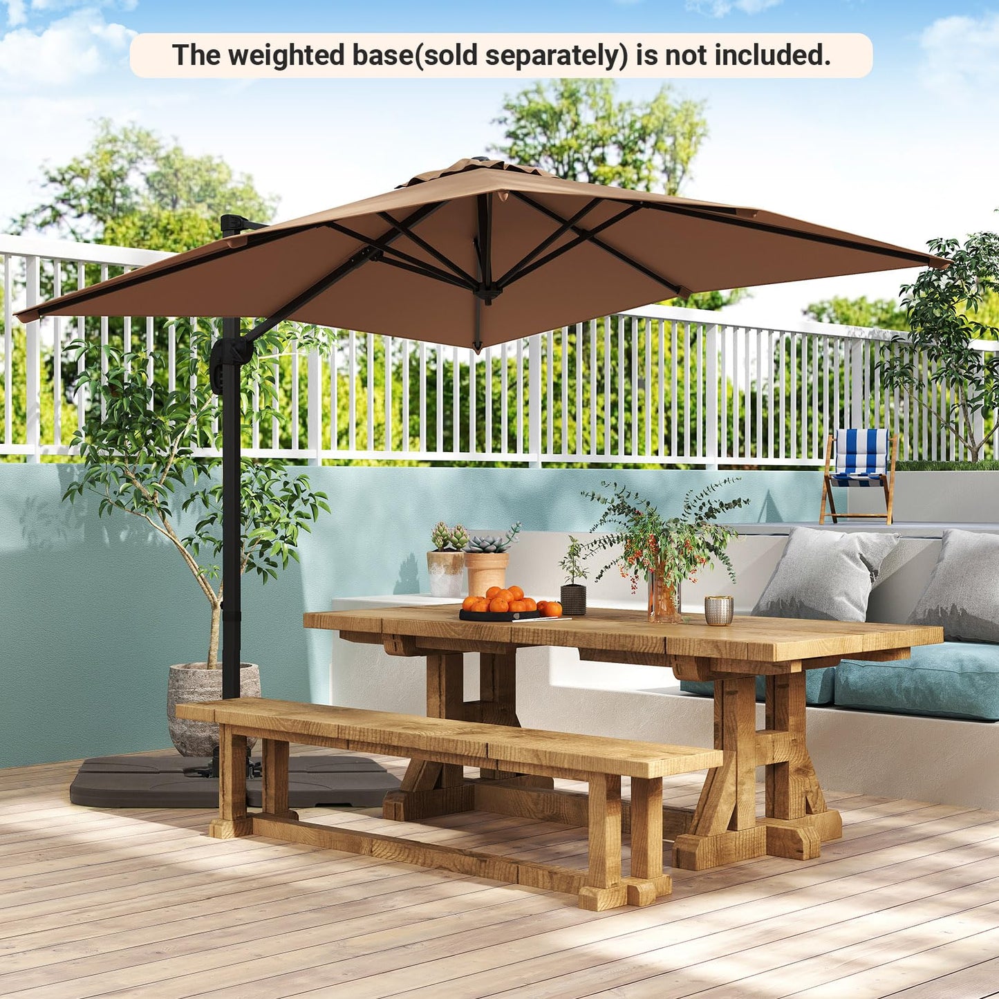 2.5M Square Offset Banana Umbrella with 5 Adjustable Tilt