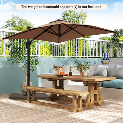 2.5M Square Offset Banana Umbrella with 5 Adjustable Tilt
