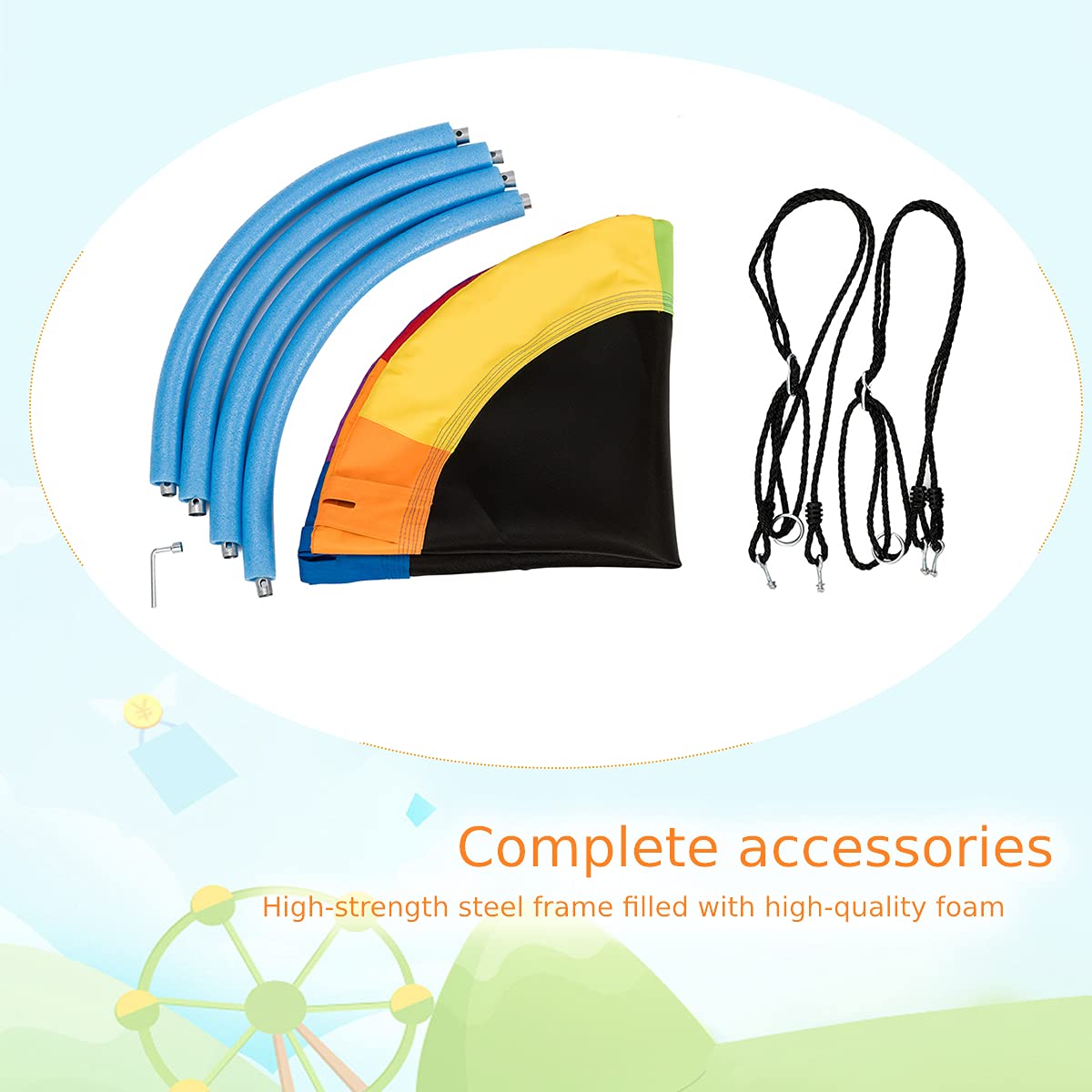 Hanging Tree Swing Seat with Length Adjustable Ropes