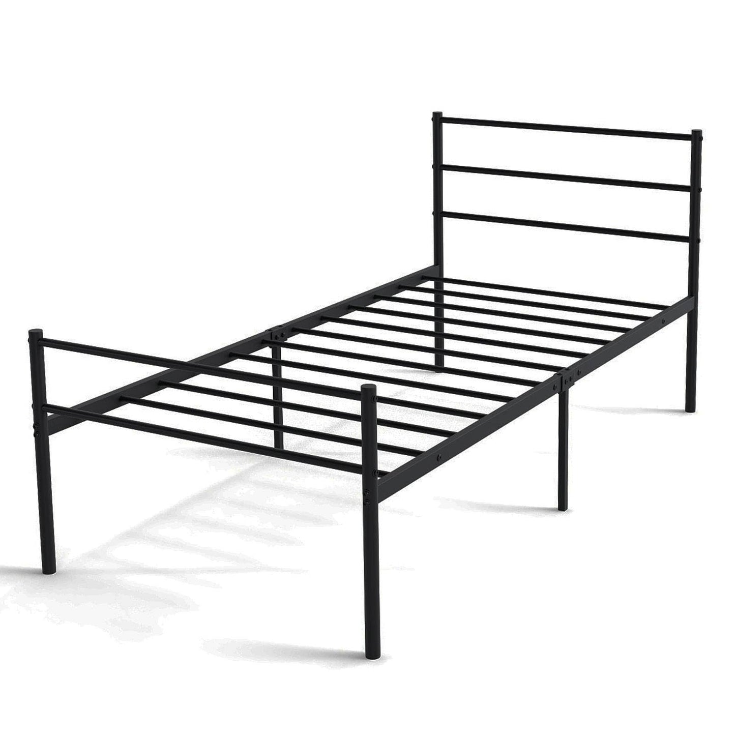 Single Size Modern Bed Frame with Metal Slat Support