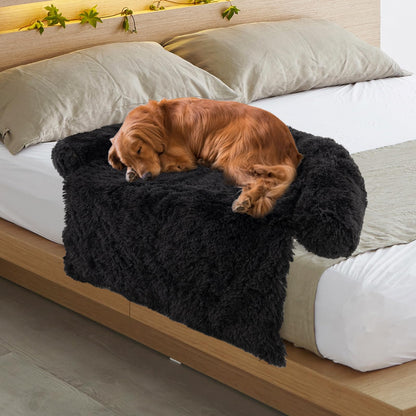 Fluffy Dog Mat Couch Cover Protector with Detachable Washable Cover and Anti-slip Bottom