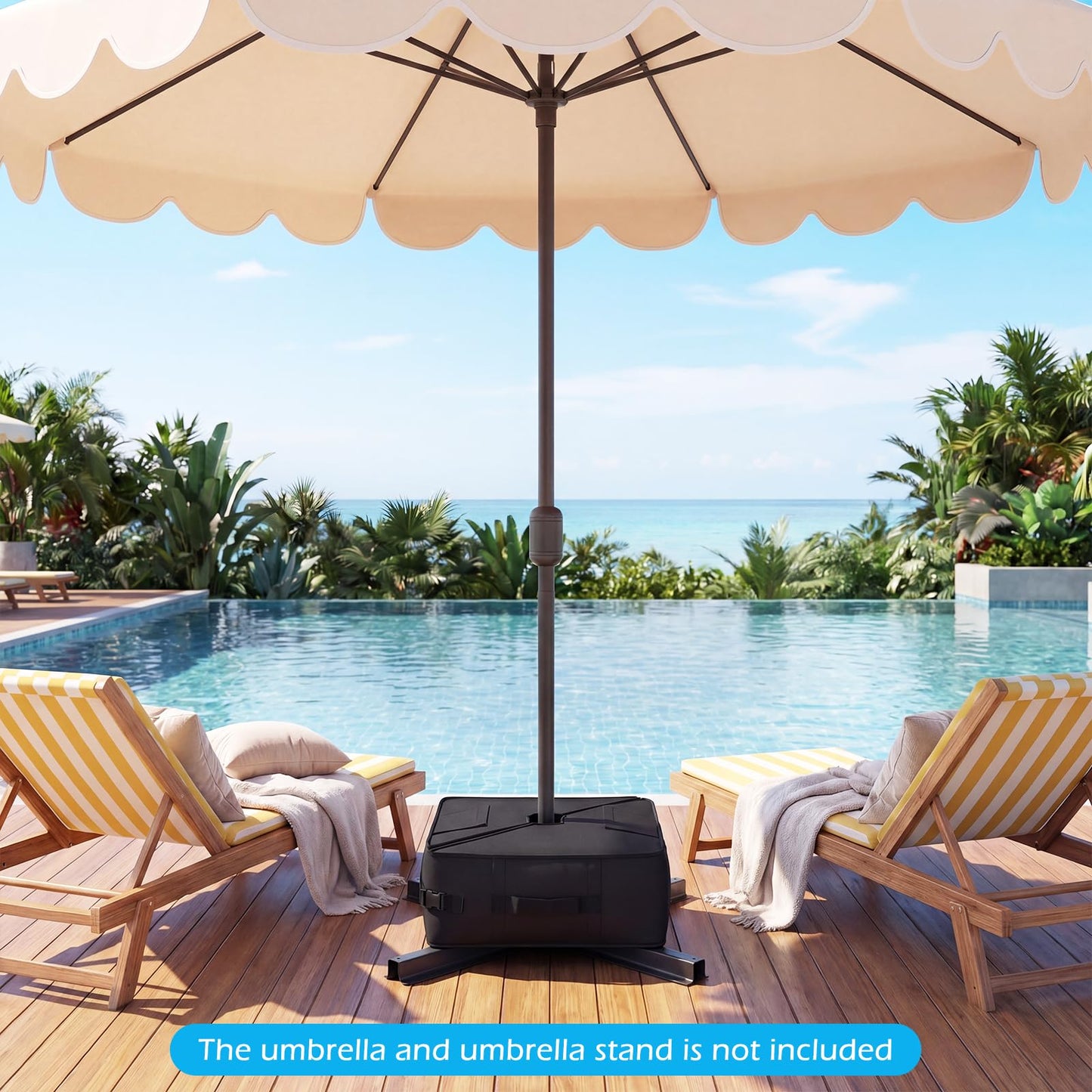 Parasol Base Weight Bag, 40KG Sand Fillable Umbrella Stand with 900D Oxford Sandbags