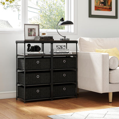 Dresser with 3 Drawers with Wood Top and Metal Frame