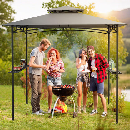 Fire Resistant Waterproof Outdoor BBQ Shelter with 2 Side Shelves
